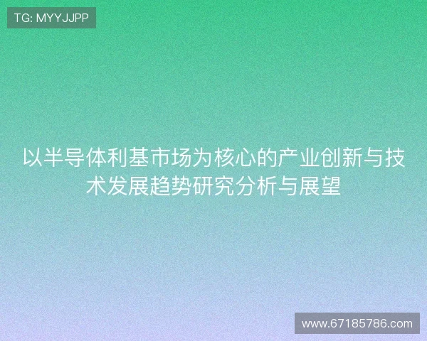 以半导体利基市场为核心的产业创新与技术发展趋势研究分析与展望