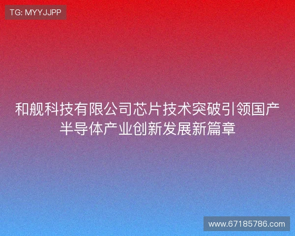 和舰科技有限公司芯片技术突破引领国产半导体产业创新发展新篇章